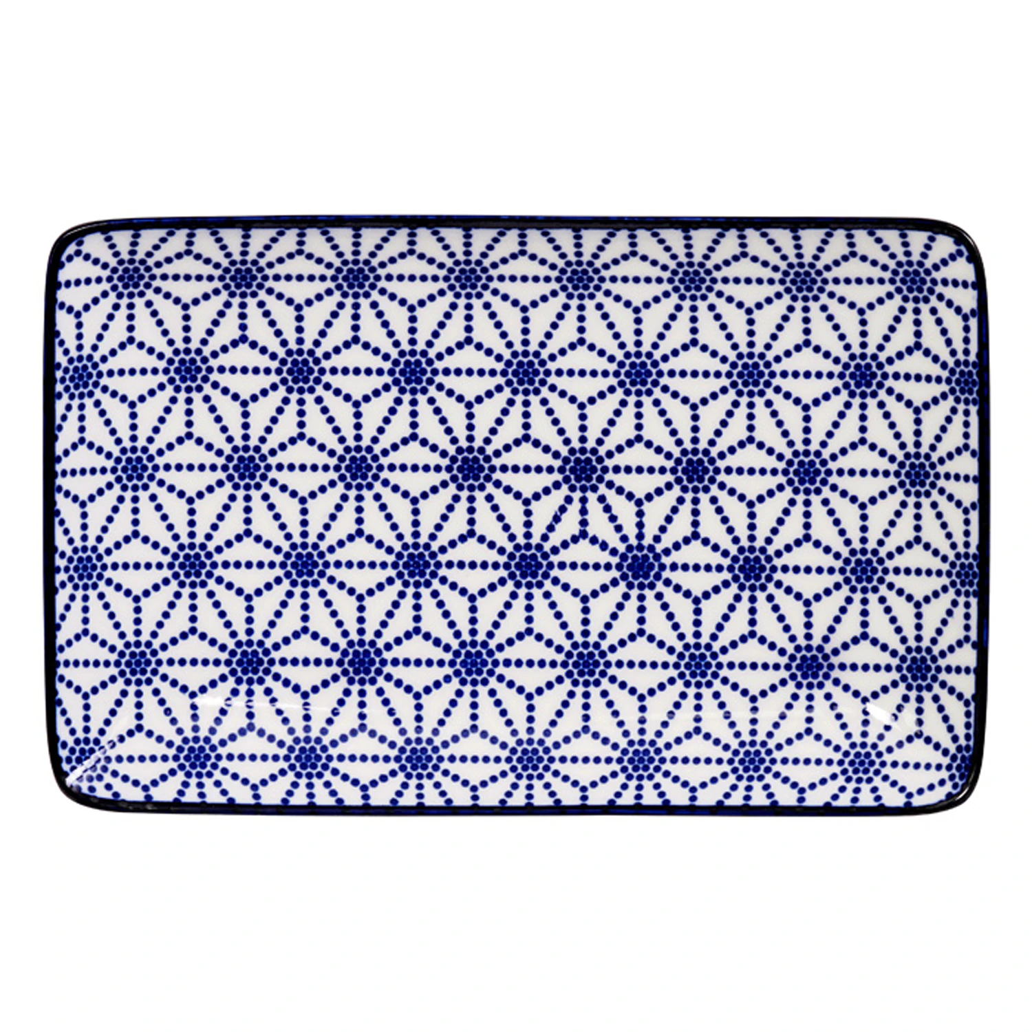 Tokyo Design Studio Nippon Blue Sushi Plate 13,5x21 Cm Star - Middagstallerkner Porcel&aelig;n Bl&aring; - 15610