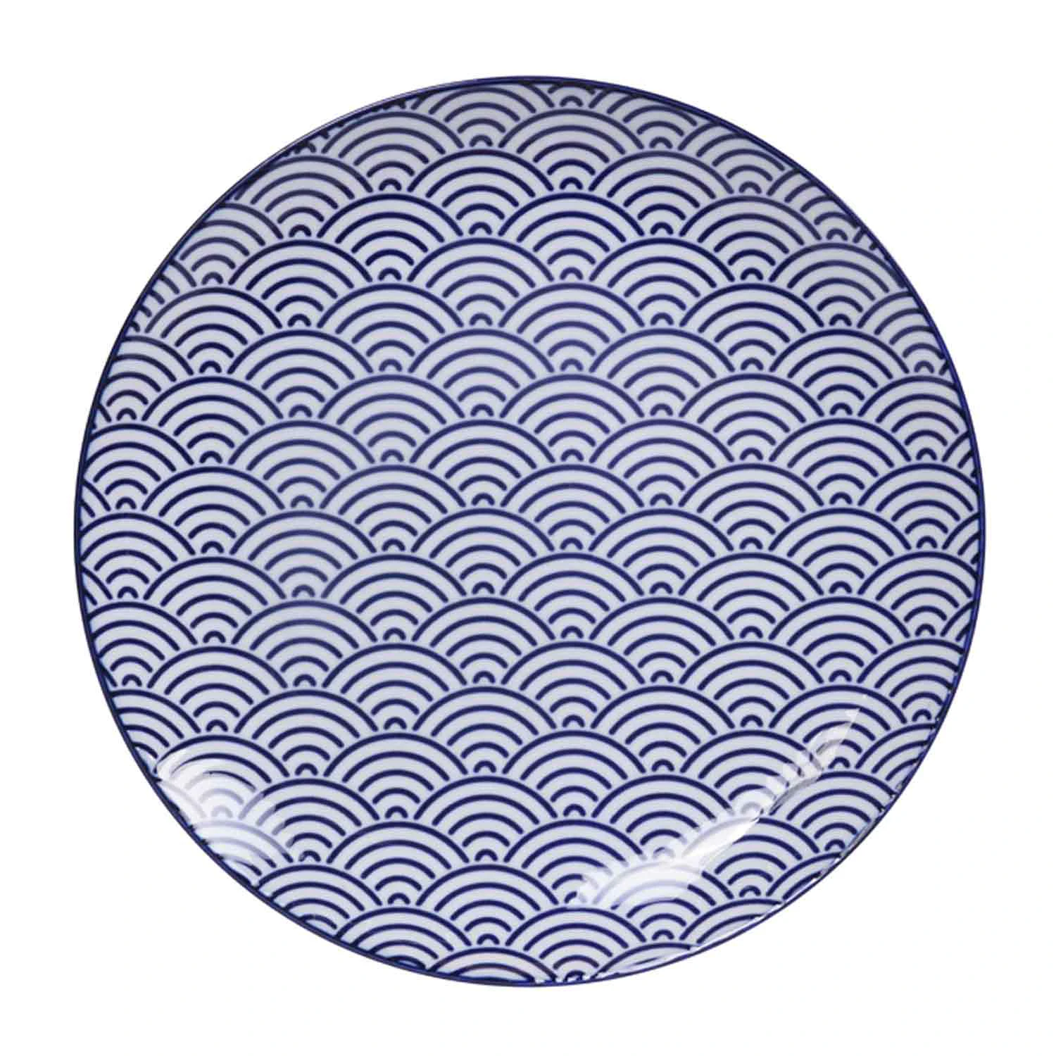 Tokyo Design Studio Nippon Blue Tallerken 20,6 Cm Wave - Middagstallerkner Porcel&aelig;n Bl&aring; - 17954