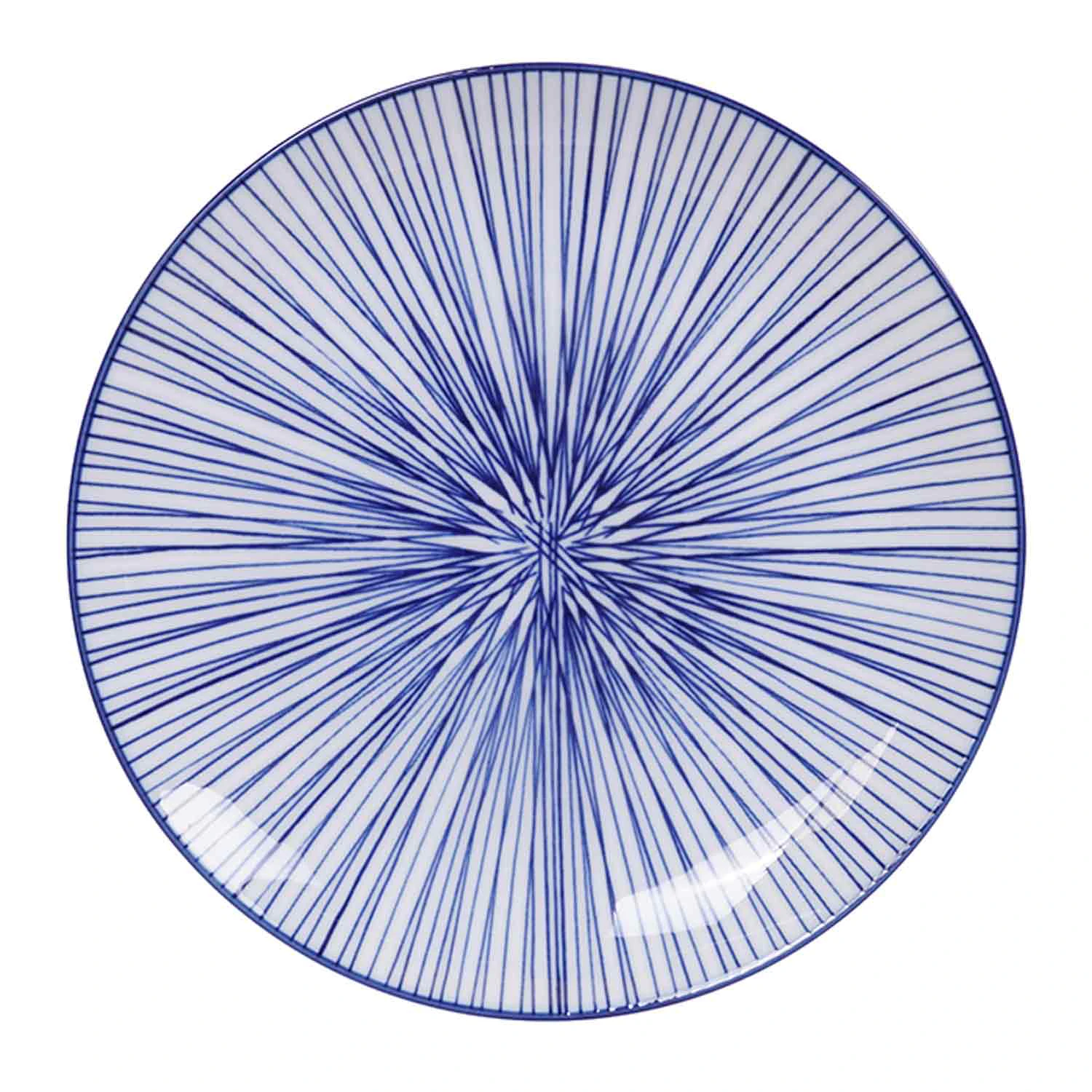Tokyo Design Studio Nippon Blue Tallerken 25,7 Cm Lines - Middagstallerkner Porcel&aelig;n Bl&aring; - 17956