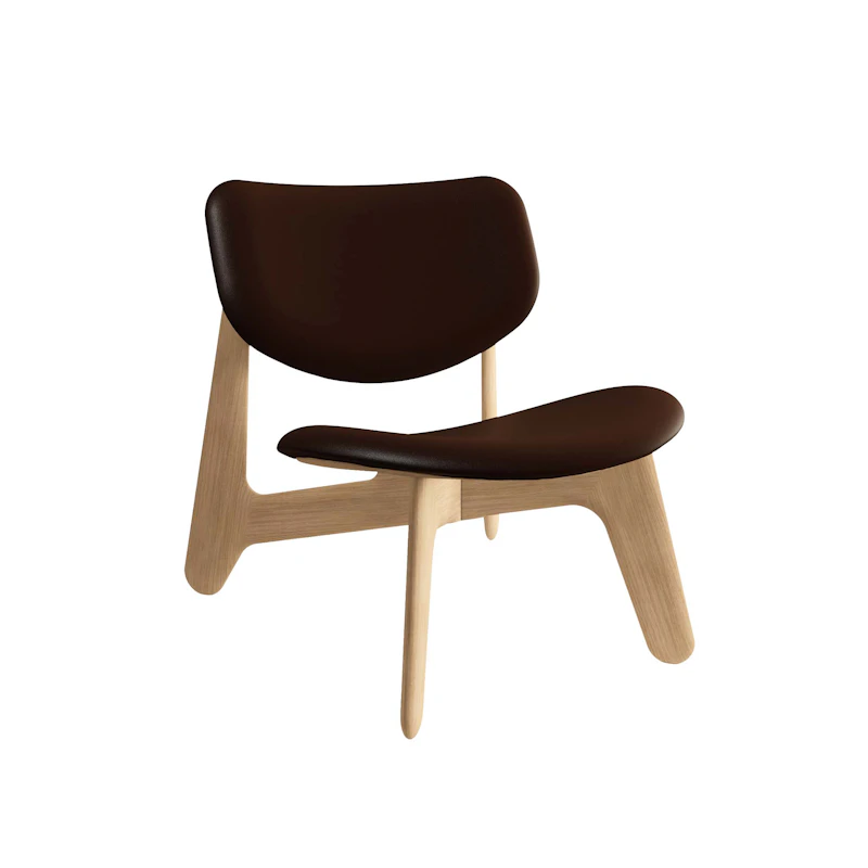 Slab Loungestol, Naturlig / Choko Leather