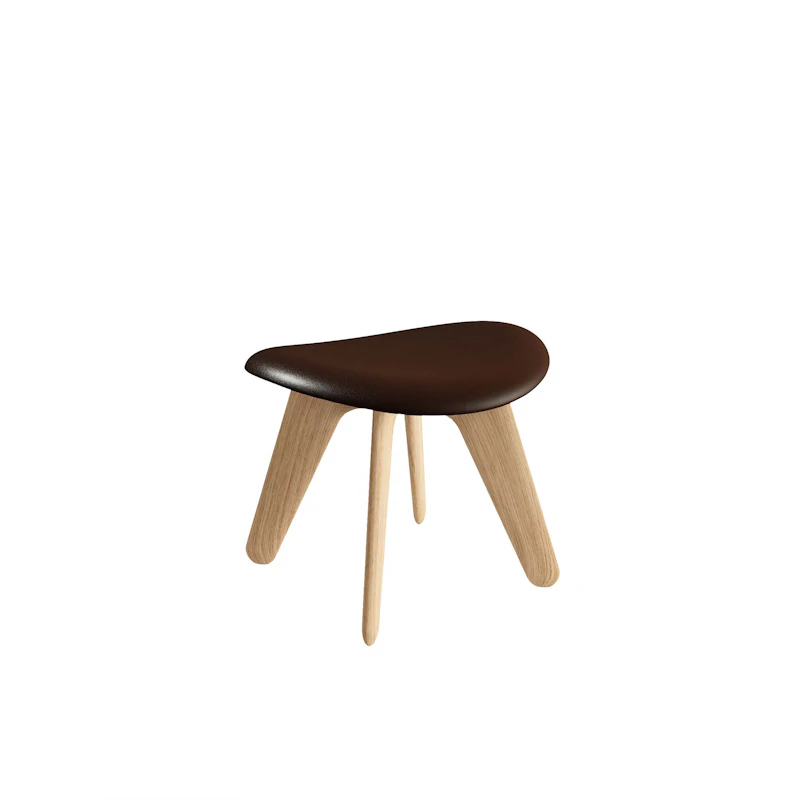 Slab Ottoman, Naturlig / Choko Leather