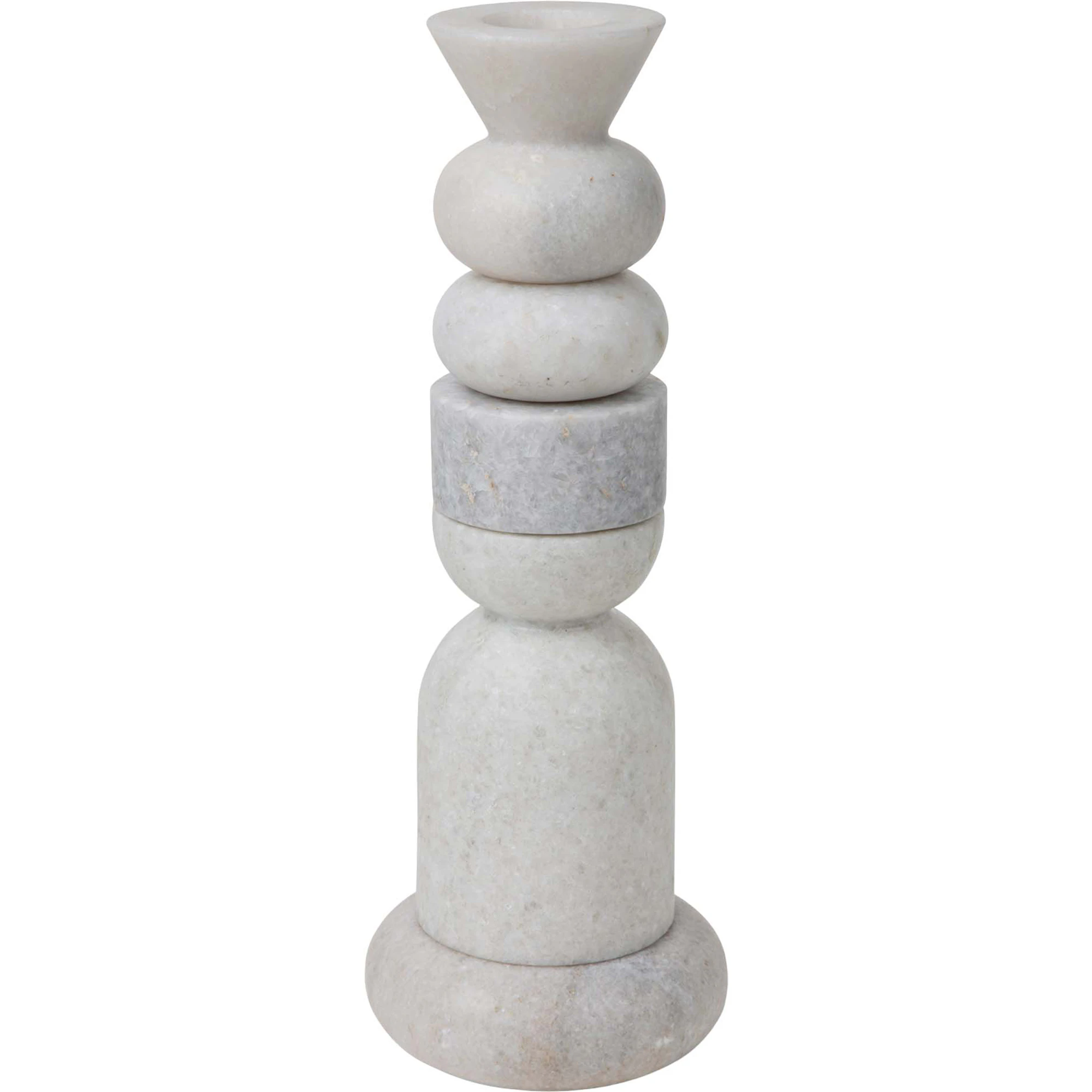 Tom Dixon Stone Lysestage Stabelbar - Fyrfadsstager Marmor Hvid - STCH11W