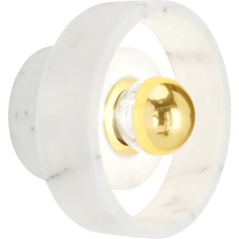 Stone Væg-/Loftslampe, Hvid Marmor / Guld
