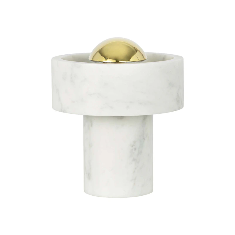 Stone Transportabel Lampe, Hvid Marmor / Guld