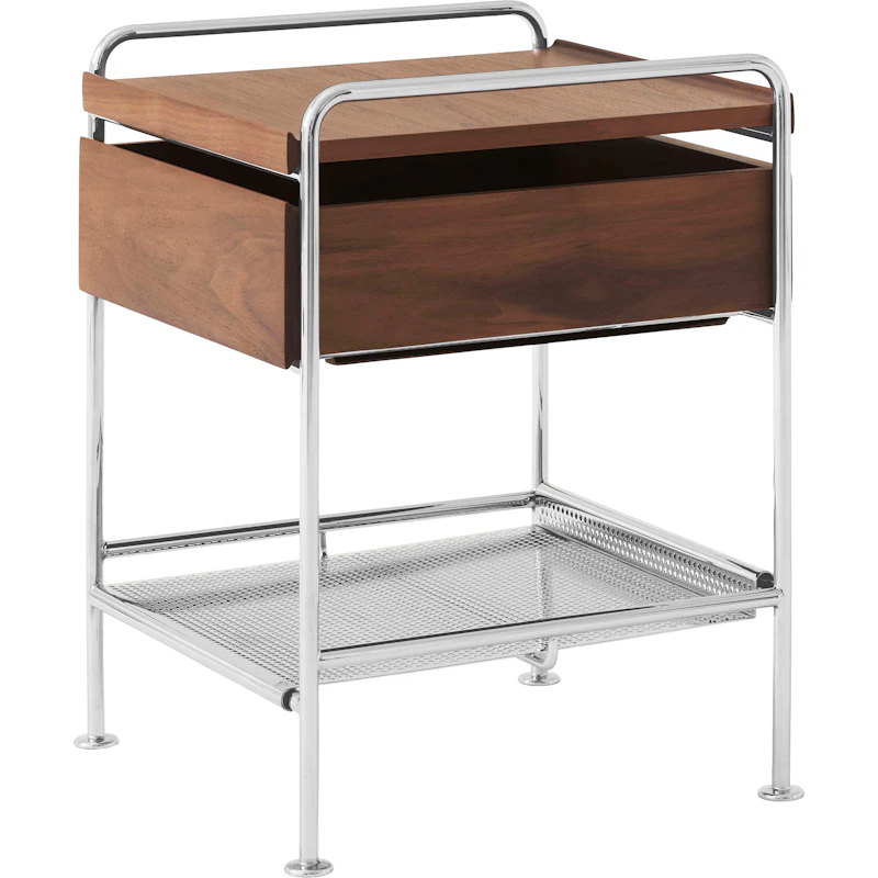 Alima NDS3 Sidebord, Krom / Lakeret Valnød