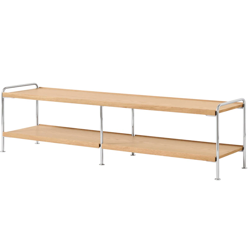 Alima NDS4 Sidebord, Krom / Lakeret Eg