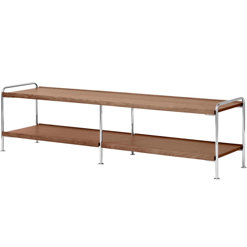 Alima NDS4 Sidebord, Krom / Lakeret Valnød