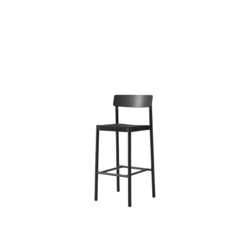 Betty TK15 Barstol Sortlakeret Ask/Sort Linnedflet