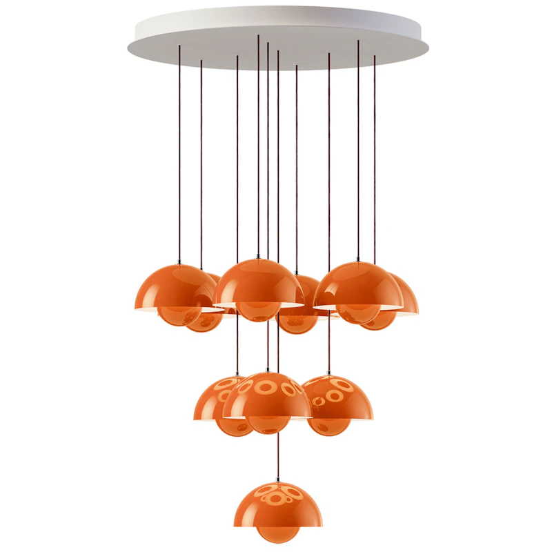Flowerpot VP10 Lysekrone 10 Lamper, Zesty Orange