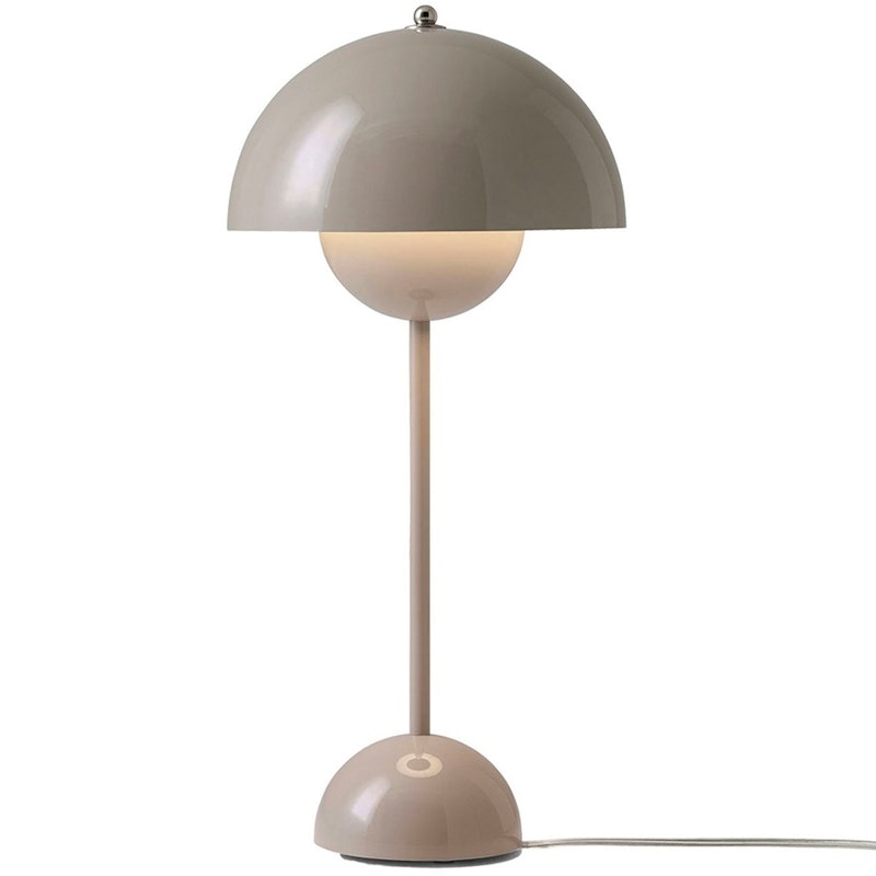 Flowerpot VP3 Bordlampe Fremstillet af PVC, Fremstillet af lakeret metal, Grey Beige