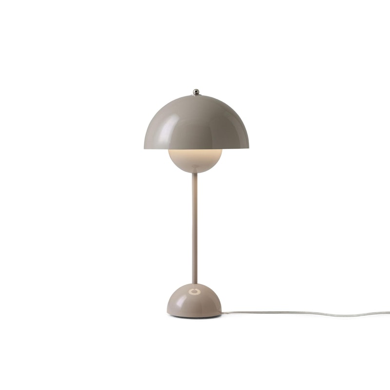Flowerpot VP3 Bordlampe Fremstillet af PVC, Fremstillet af lakeret metal, Grey Beige