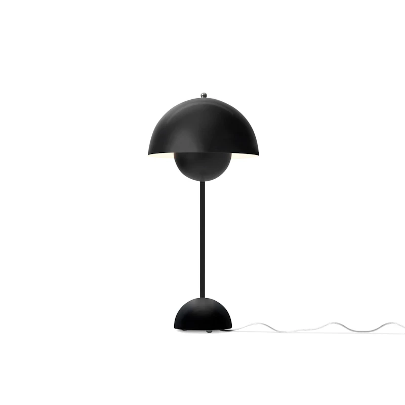 Flowerpot VP3 Bordlampe Fremstillet af PVC, Fremstillet af lakeret metal, Matt Black
