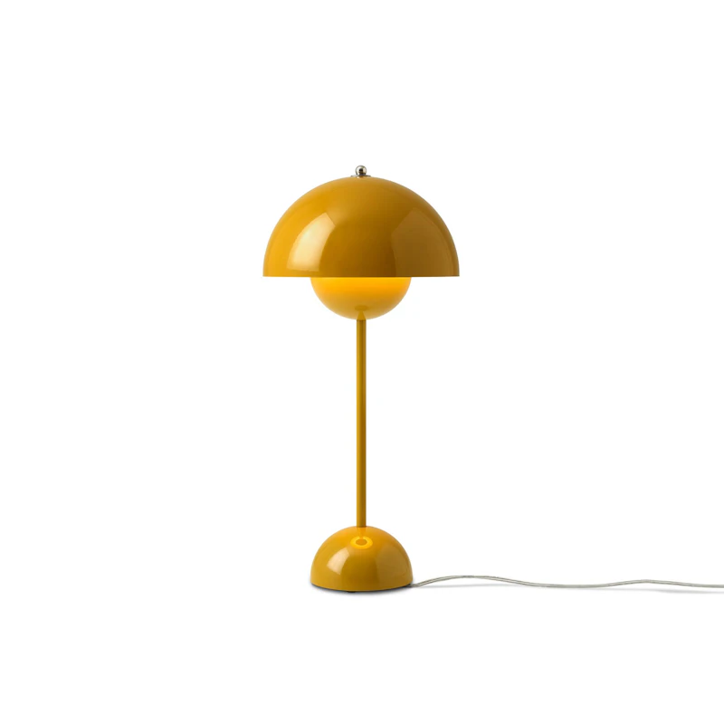 Flowerpot VP3 Bordlampe Fremstillet af PVC, Fremstillet af lakeret metal, Mustard