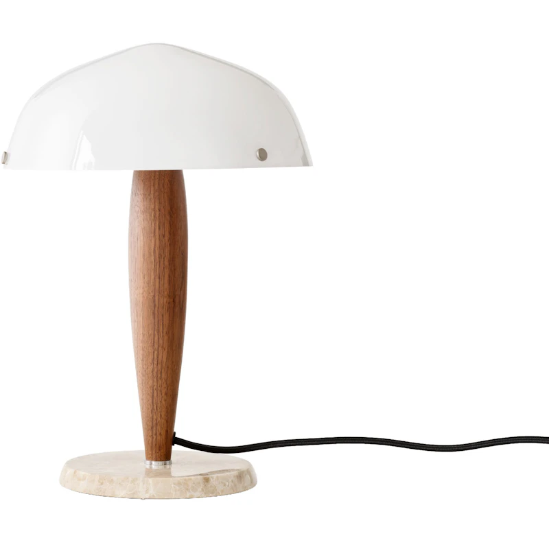 Herman SHY3 Bordlampe, Creme/Valnød