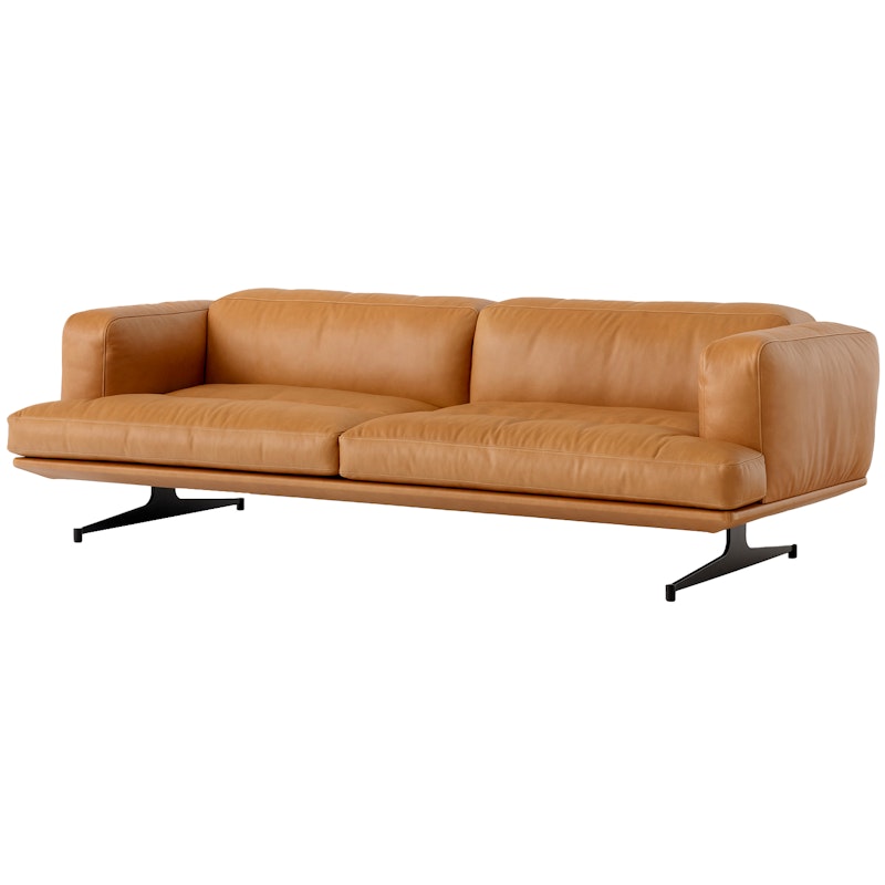 Inland AV23 3-personers Sofa, Læder Noble Cognac / Warm Black