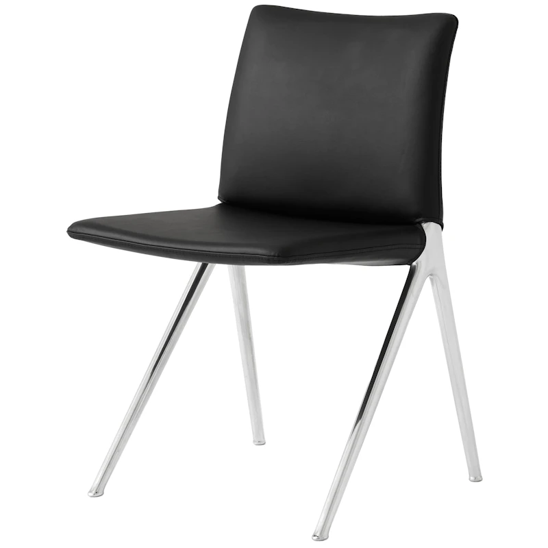 Kape IF7 Spisebordsstol, Aluminium / Sort Læder