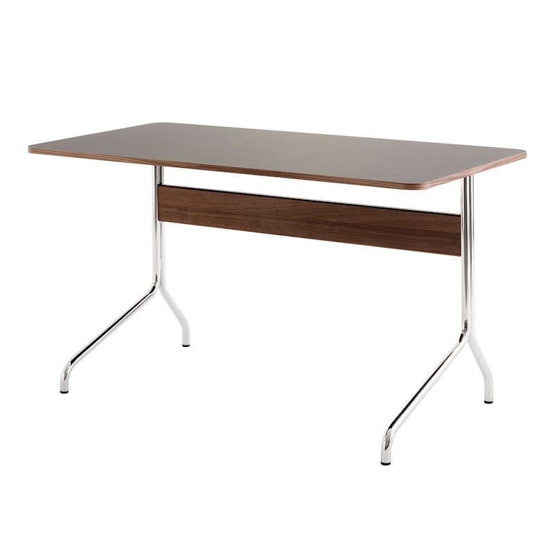 Pavilion AV16 Skrivebord, Iron / Walnut / Chrome Legs