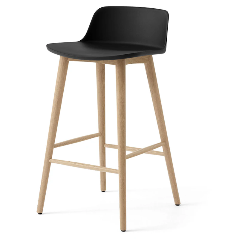 Rely HW118 Lav Rygstøtte 65 cm, Lakeret Eg / Sort