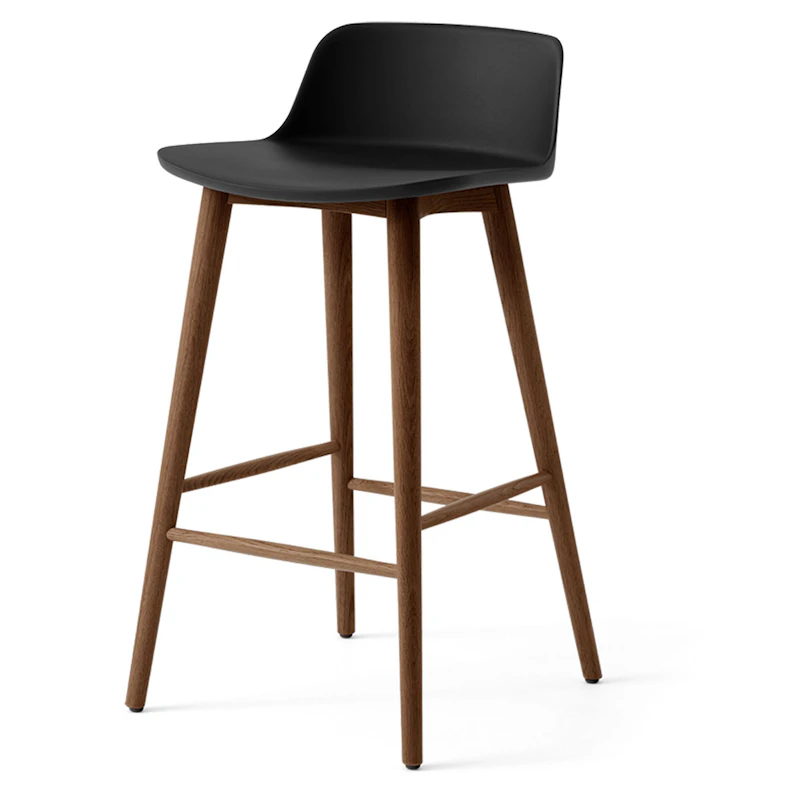 Rely HW118 Lav Rygstøtte 65 cm, Lakeret Valnød / Sort