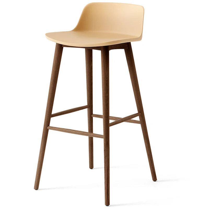 Rely HW123 Lav Rygstøtte 75 cm, Lakeret Valnød / Beige Sand