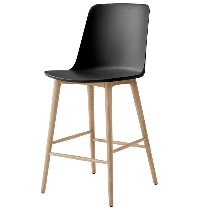 Rely HW128 Høj Rygstøtte 65 cm, Lakeret Eg / Sort