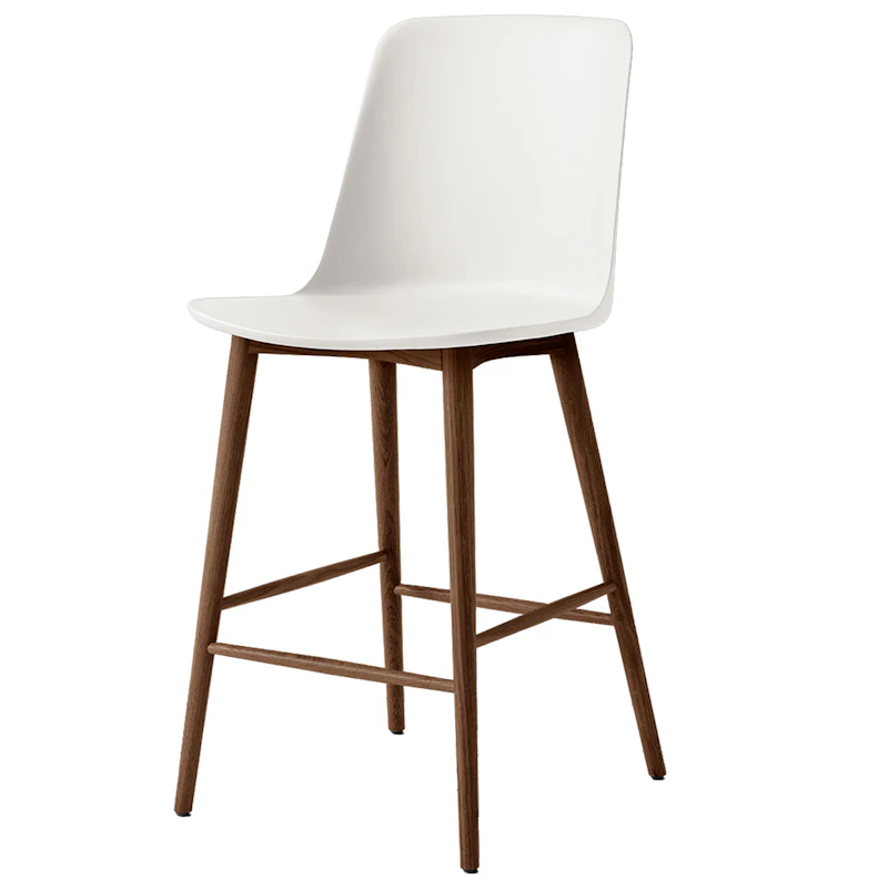 Rely HW128 Høj Rygstøtte 65 cm, Lakeret Valnød / Hvid