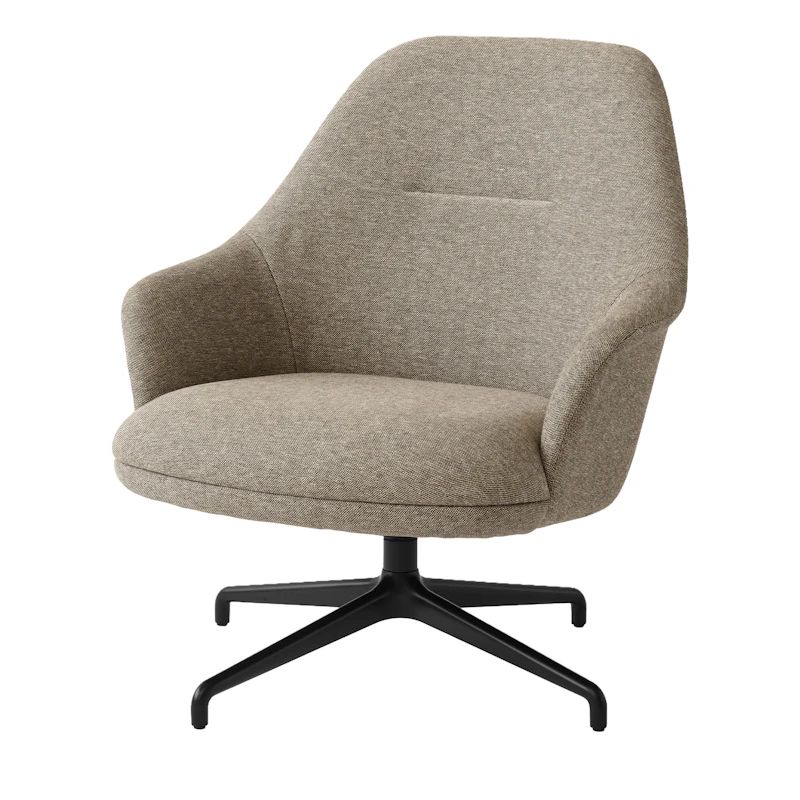 Rely HW139 Loungestol Med Høj Ryg & Swivel, Sort / Clay 0009
