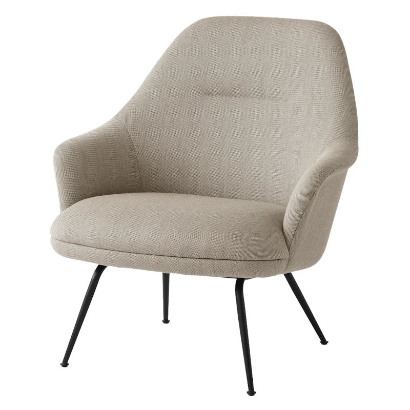 Rely HW140 Loungestol Med Høj Ryg, Sort / Re-Wool 0218