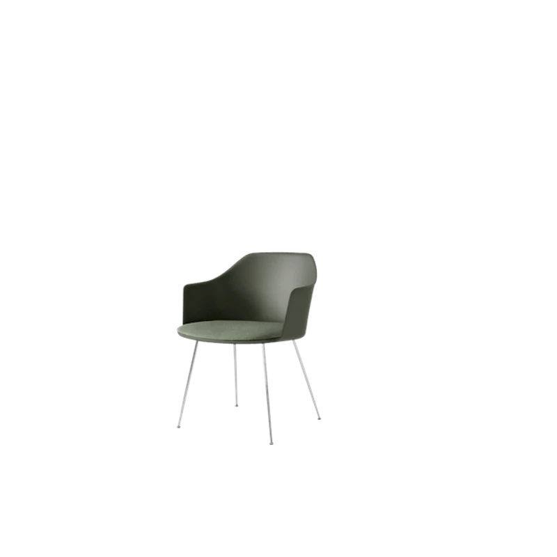 Rely HW34 Spisebordsstol Med Armlæn Polstret Sæde Bronze Green/Krom/Canvas 0926