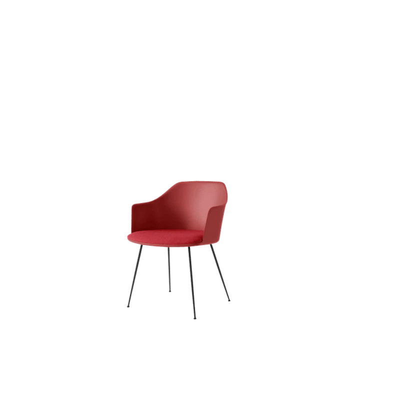 Rely HW34 Spisebordsstol Med Armlæn Polstret Sæde Vermilion Red/Sort/Hallingdal 680