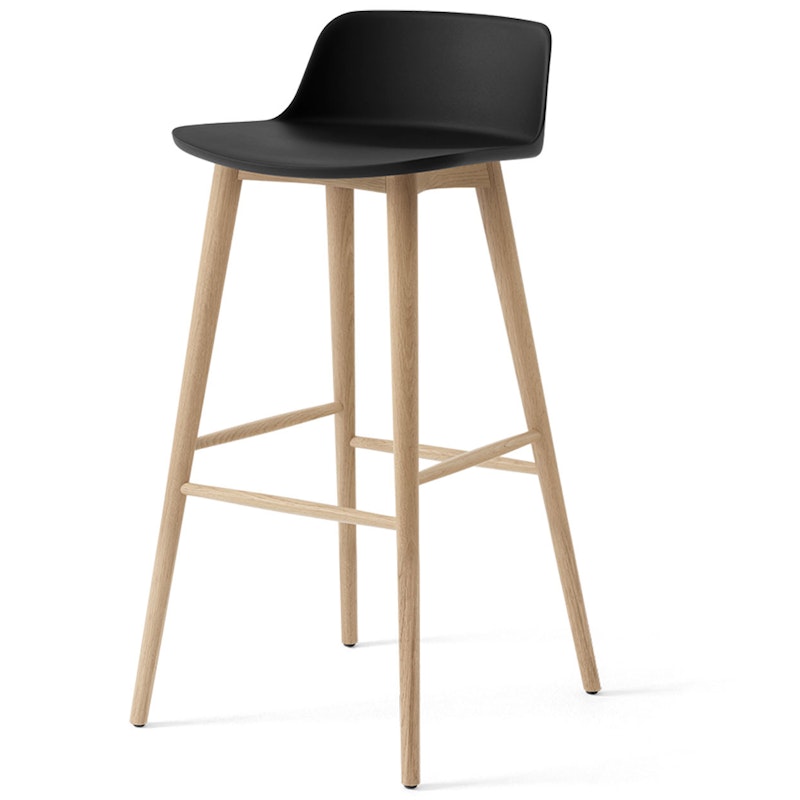 Rely HW123 Lav Rygstøtte 75 cm, Lakeret Eg / Sort