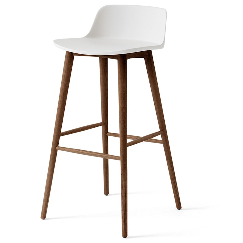 Rely HW123 Lav Rygstøtte 75 cm, Lakeret Valnød / Hvid