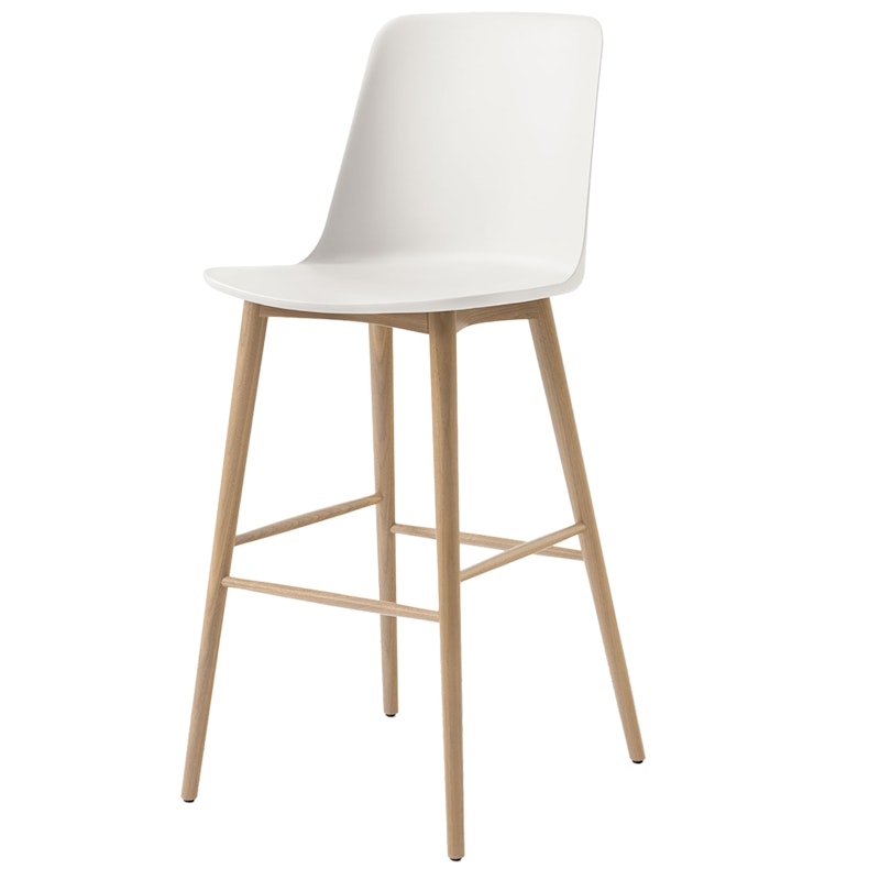 Rely HW133 Høj Rygstøtte 75 cm, Lakeret Eg / Hvid