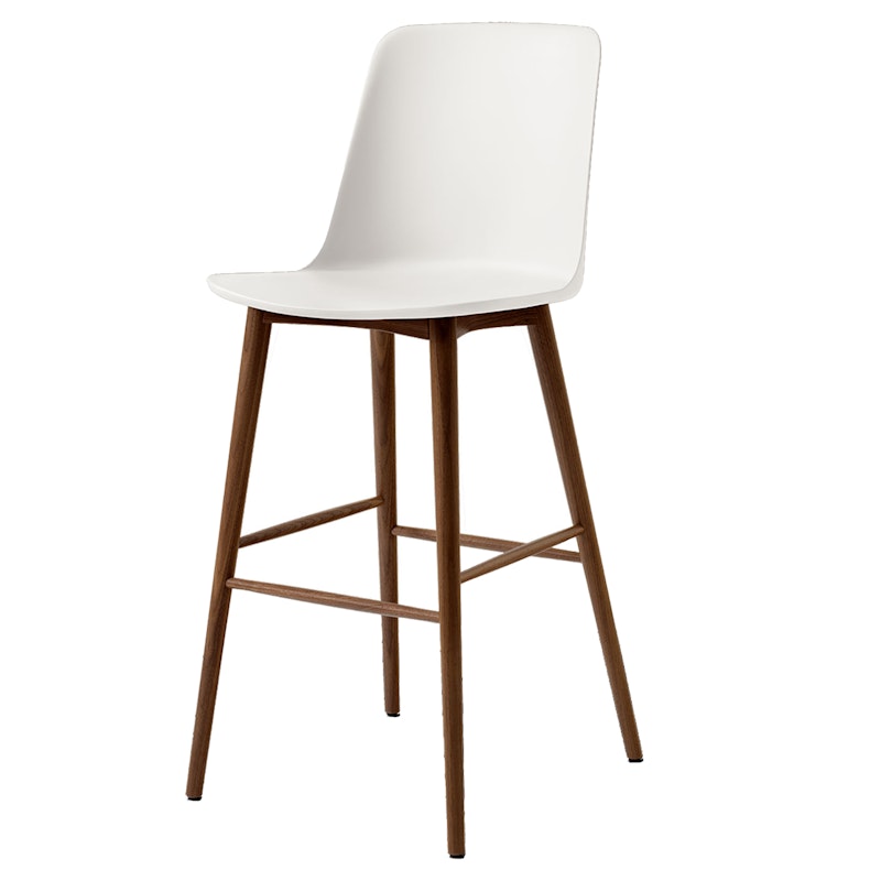 Rely HW133 Høj Rygstøtte 75 cm, Lakeret Valnød / Hvid