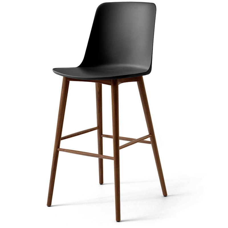 Rely HW133 Høj Rygstøtte 75 cm, Lakeret Valnød / Sort