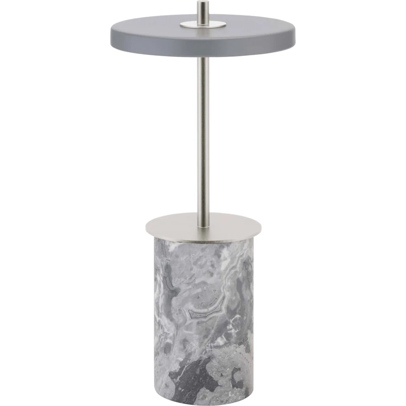 Asteria Move Mini Bordlampe Bærbar, Grå Marmor / Stål