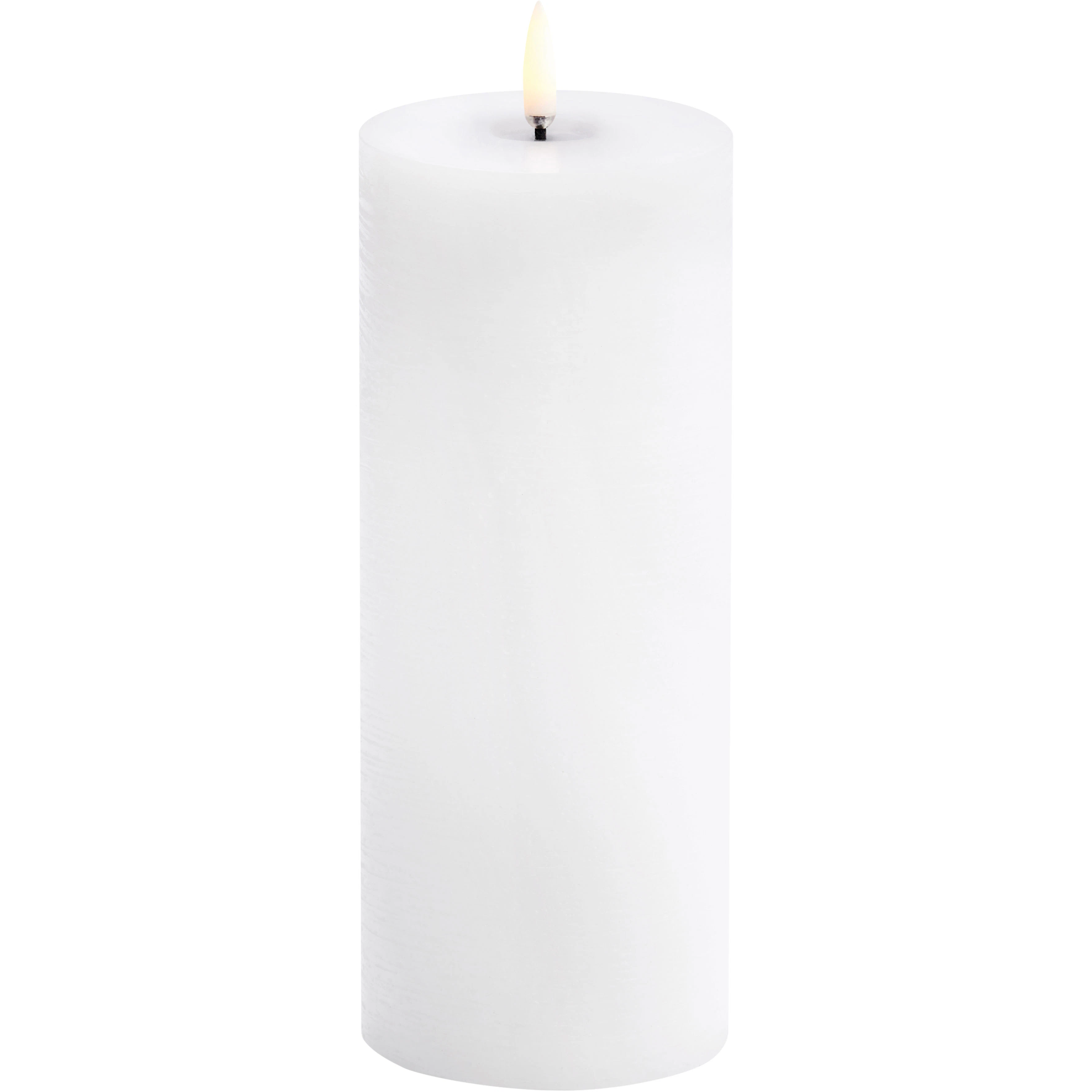 Uyuni Led Bloklys Smeltet 7,8x20,3 Cm - LED-lys Jomfruelig Paraffinvoks Nordic White - UL-PI-NWM78020