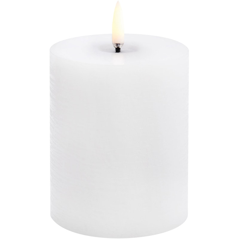 LED Bloklys Smeltet 7,8x10,1 cm, Nordic White