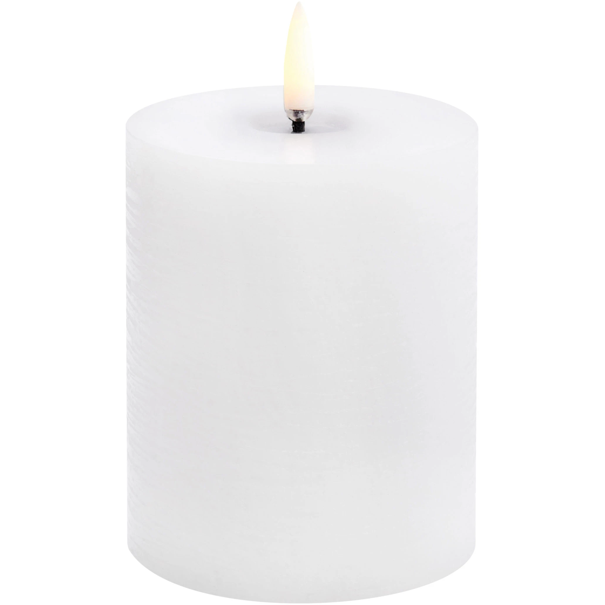 Uyuni Led Bloklys Smeltet 7,8x10,1 Cm - LED-lys Jomfruelig Paraffinvoks Nordic White - UL-PI-NWM78010