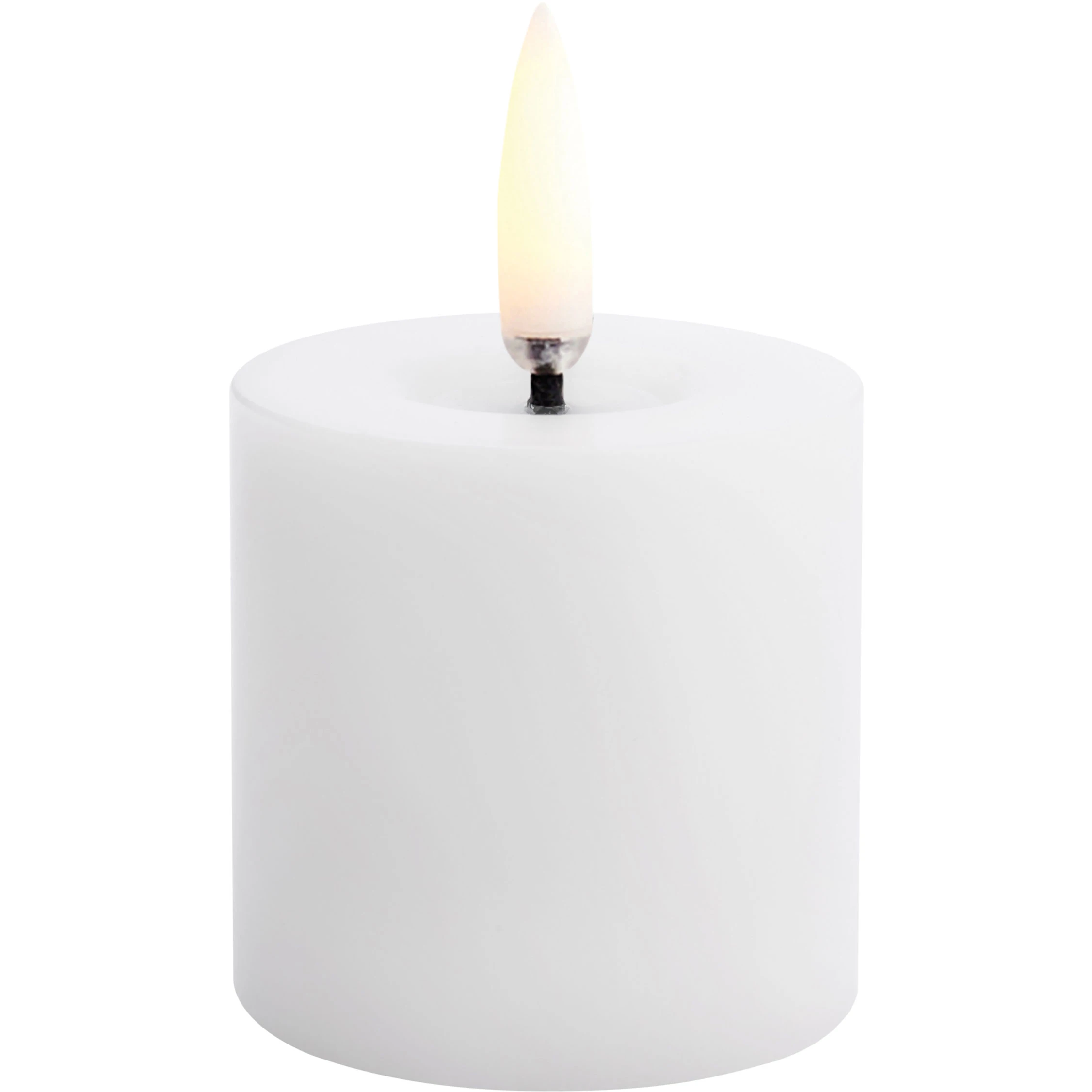 Uyuni Led Bloklys Smeltet 5x4,5 Cm - LED-lys Jomfruelig Paraffinvoks Nordic White - UL-PI-NWM0505