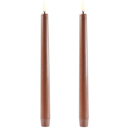 Uyuni Led Kertelys 2,3 x 25,5 Cm - LED-lys Jomfruelig Paraffinvoks Caramel - UL-TA-CA02325-2
