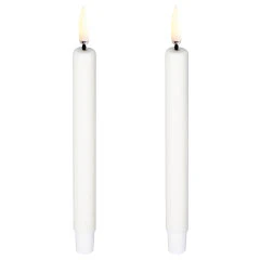 Uyuni Led Mini Kertelys Nordic White 2-pak 1,3 x 13,8 Cm - LED-lys Jomfruelig Paraffinvoks Hvid - UL-TA-NWW-01312-2