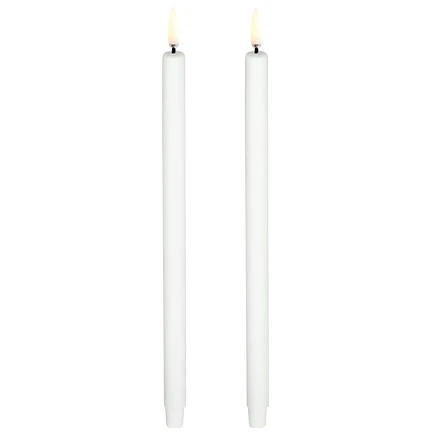 Uyuni Led Mini Kertelys Nordic White 2-pak 1,3 x 25 Cm - LED-lys Jomfruelig Paraffinvoks Hvid - UL-TA-NW01325-2