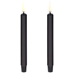 Uyuni Led Mini Kertelys Plain Black 1,3 x 13,8 Cm - LED-lys Jomfruelig Paraffinvoks Sort - UL-TA-PB-01312-2