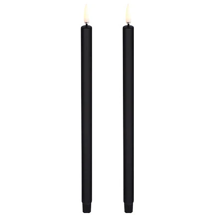 Uyuni Led Mini Kertelys Plain Black 1,3 x 25 Cm - LED-lys Jomfruelig Paraffinvoks Sort - UL-TA-PB01325-2