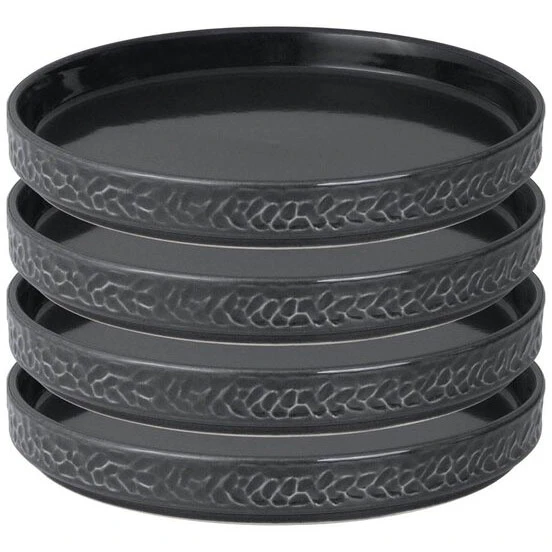 Vargen & Thor Servisen C Tallerken 17,2 Cm 4-pak gr&aring; - Middagstallerkner Stent&oslash;j Antracit - 60233847