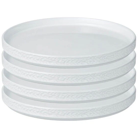 Vargen & Thor Servisen C Tallerken 25 Cm 4-pak - Middagstallerkner Stent&oslash;j Hvid - 60233846