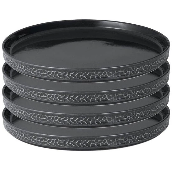 Vargen & Thor Servisen C Tallerken 25 Cm 4-pak gr&aring; - Middagstallerkner Stent&oslash;j Antracit - 60233845