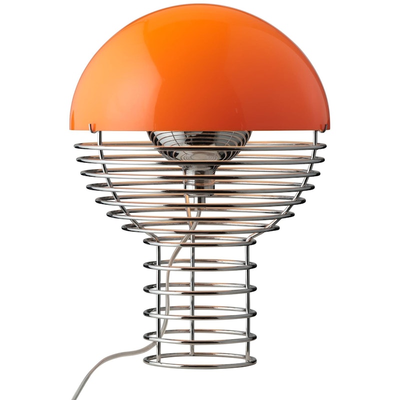 Wire Bordlampe 30 cm, Krom / Orange