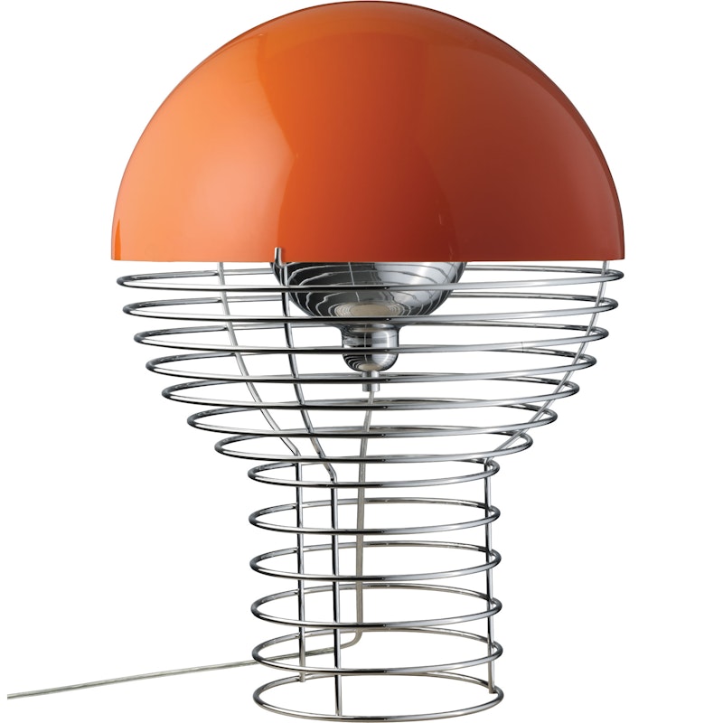 Wire Bordlampe 40 cm, Krom / Orange